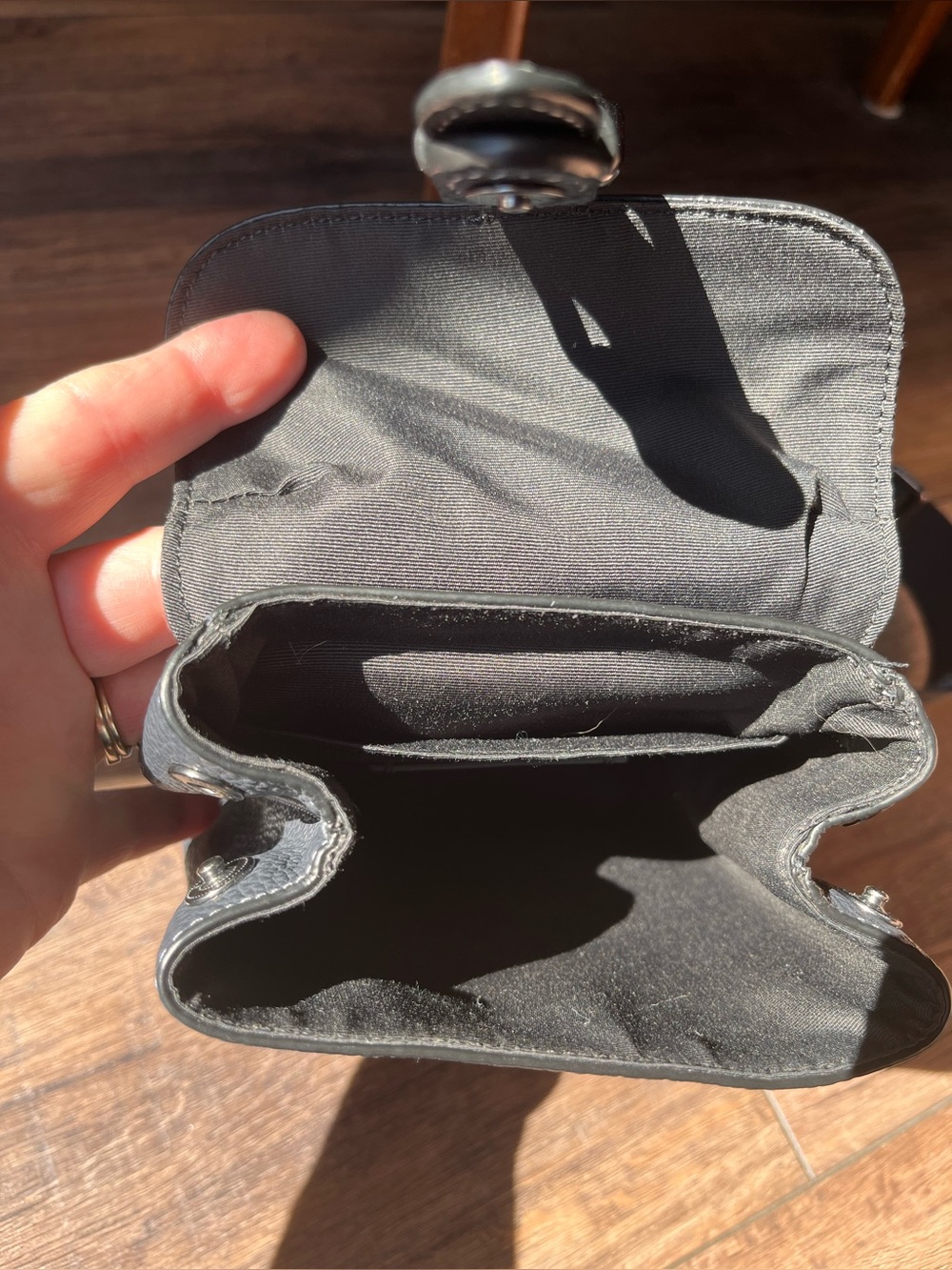 Coach Navy Pebble Leather Navy Crossbody Sling Bag with Clip on Circle Pouch! - Picture 7 of 16